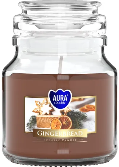 Lumânare parfumată într-un borcan Bispol Aura - Gingerbread, 120 g