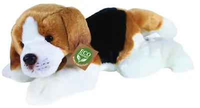 Jucărie de pluș Rappa Eco Friends - Basset Hound, culcat, 30 cm