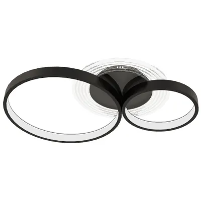 HOMCOM Lampă de tavan LED Modernă cu Intensitate Reglabilă, Putere 40W, Negru | Aosom Romania