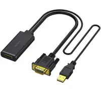 Adaptor Video Benfei, VGA / USB-A - HDMI, 1080P, Negru