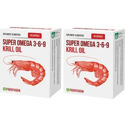 Pachet Super Omega 3-6-9 Krill Oil 30cps+30cps