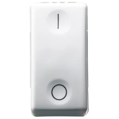 Intrerupator unidirectional 2P 250Vac 16A simbol 0/I, 1 modul Gewiss System GW20503, alb