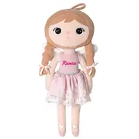 Papusa personalizata Ingeras cu codite Roz (XL)