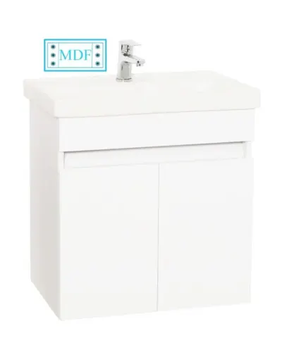 Set Baza front MDF si Lavoar seria 286, suspendata, 60 cm, alb