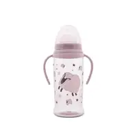 Biberon anticurgere cu manere, tetina lata, protejeaza gingiile, 6 luni+, 360 ml, My Friend Mellow Rose