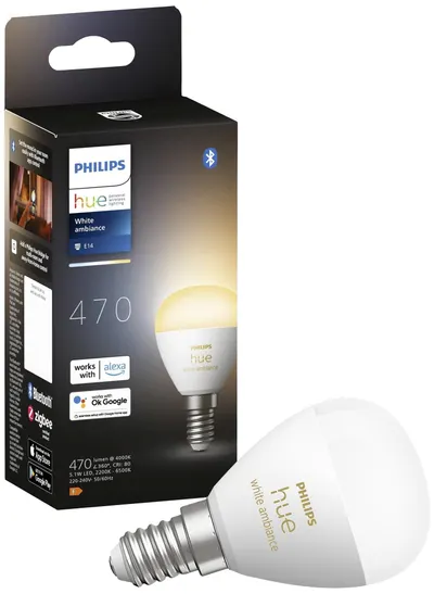 Bec inteligent Philips - Hue Ambiance, 5.1W, E14, P45, dimmer