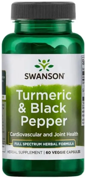 Turmeric & Black Pepper, 60 capsule, Swanson
