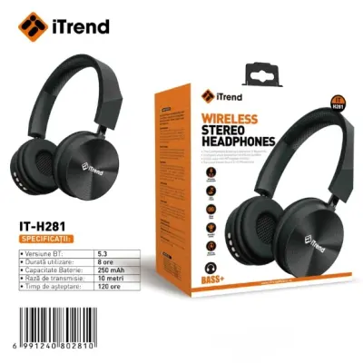 Casti Itrend H281 Onear Bluetooth Purebass Bass+ Bt V5.3 Microfon