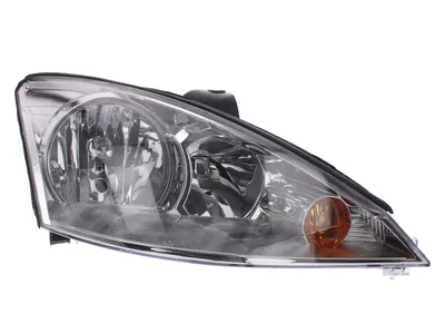 Far dreapta potrivit FORD FOCUS 2001-2004 - (H1/H7, reglaj electric, fundal cromat)