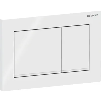 Clapeta actionare dubla rezervor wc alb lucios cu banda de design de culoare alb mat Geberit Omega20