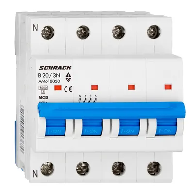 Intreruptor automat modular (MCB) AMPARO 6kA, B 20A, 3P+N
