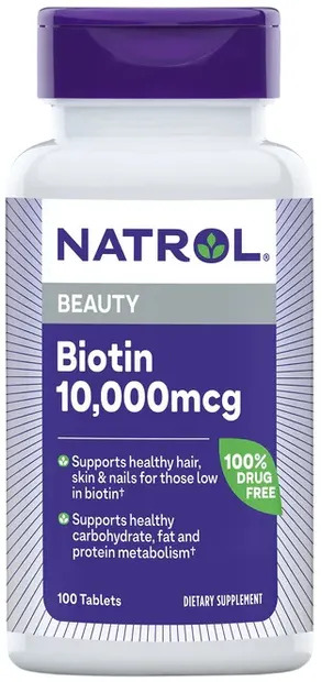 Biotin Maximum Strength, 10000 mcg, 100 tablete, Natrol