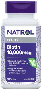 Biotin Maximum Strength, 10000 mcg, 100 tablete, Natrol