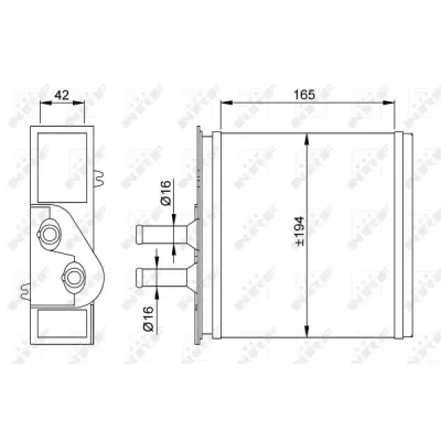 Schimbator caldura, incalzire habitaclu NRF 53204