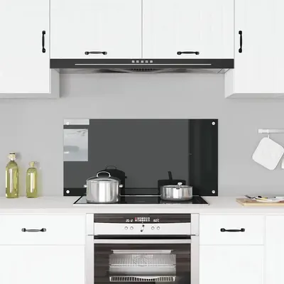 vidaXL Panou antistropi de bucătărie negru 100x50 cm sticlă securizată