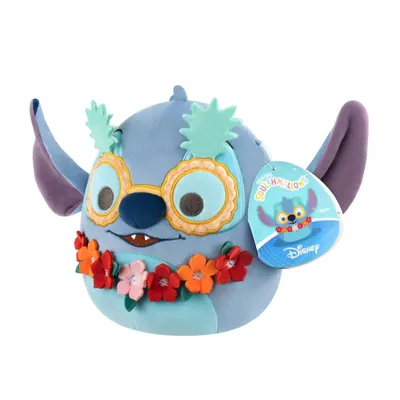 Jucarie de plus, Squishmallows, Disney Stitch cu ochelari in forma de ananas, 20 cm