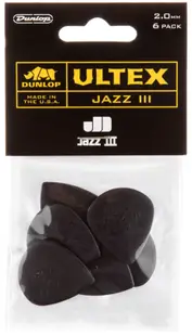 Pene pentru chitară Jim Dunlop - Ultex Jazz III, 2.0 mm, 6 buc. , negre