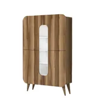 Vitrina MINE, nuc + alb, 93x31,8x144 cm