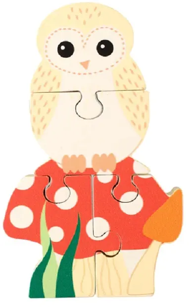 Puzzle din lemn Orange Tree Toys - Bufnițe de pădure