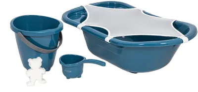 Set pentru baie bebe BabyJem - 5 piese , Indigo Blue