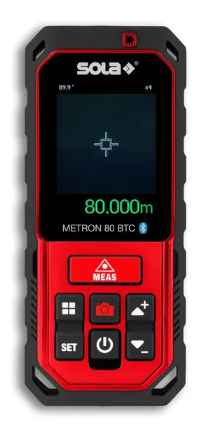 Telemetru cu laser roșu & Bluetooth/Camera - 80m, METRON 80 BTC - Sola-71029101