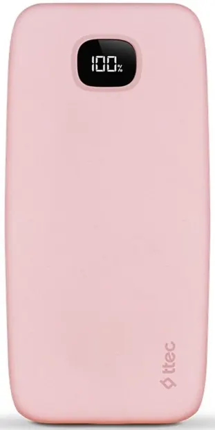Baterie portabilă ttec - ChargeUp Pro, 20 000 mAh, roz