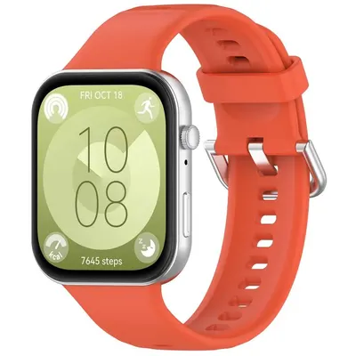 Curea Sport din Silicon, Compatibila cu Huawei Watch Fit 3, Subtire, Ajustabila, Portocaliu Engros