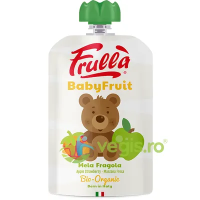 Piure cu Mar si Capsuni pentru Copii +6 Luni fara Zahar Adaugat Baby Fruit Ecologic/Bio 100g