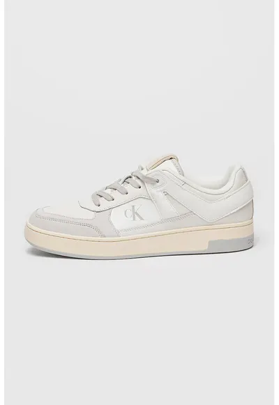 Pantofi sport din piele Basket Cup - Alb/Maro taupe deschis