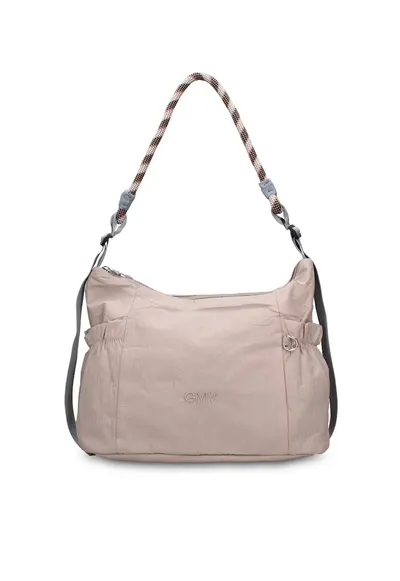 Geanta de piele ecologica cu bareta Solara Chic - Gri deschis