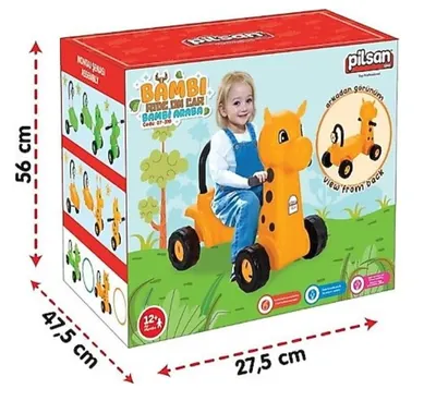 Vehicul Ride On fara pedale Pilsan Bambi cu spatar inalt,manere ergonomice,recomandat de la 12 luni