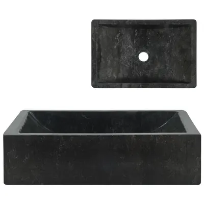 Gossi chiuveta, negru extralucios, 45x30x12 cm, marmura