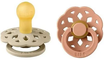 Suzete BIBS - Boheme, 2 buc, 6-18 luni, Vanilla/Peach