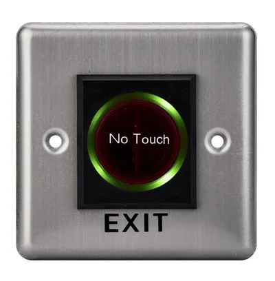 Buton de iesire cu infrarosu, incastrabil, ND-EB15-2Iesire contact:NO/NC Icon: No Touch LED stare Bi-color: albastru- verde Dist
