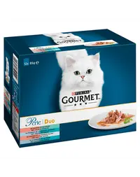 GOURMET Perle Duet Hrana umeda cu peste pentru pisici adulte 12x85g