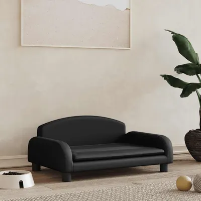 Gossi pat de caini, negru, 70x45x30 cm, piele ecologica