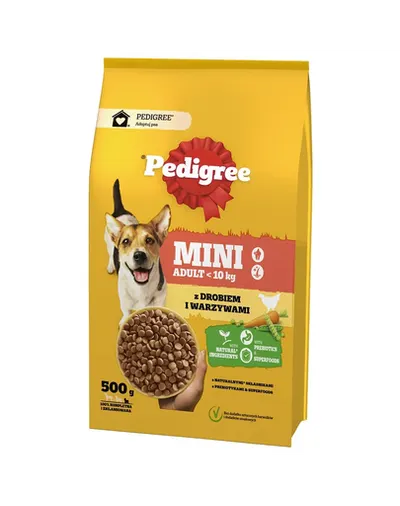 PEDIGREE Adult MINI 500 g carne de pasare si legume hrana uscata completa pentru caini adulti de rase mici