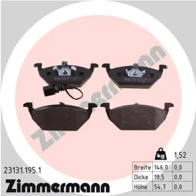 Set placute frana, frana disc ZIMMERMANN 23131.195.1