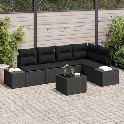 Gossi set de canapea de gradina 6 piese cu perne bej din poliratan