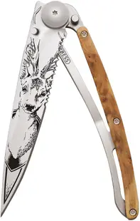 Cuțit de buzunar Deejo Juniper Wood - Deer, 37 g