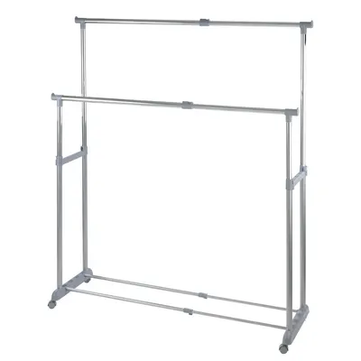 Suport de haine mobil telescopic din metal gri Twin - Wenko
