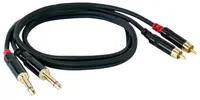 Cablu Master Audio - RCA630/1, 2x RCA/2х 6.3 mm, 1 m, negru