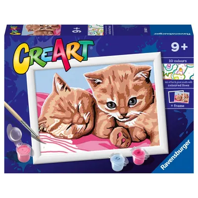 Pictura pe numere pentru copii Ravensburger CreArt Pisicute Prietene