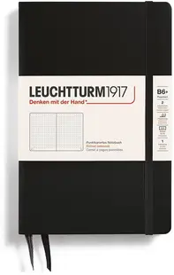 Caiet Leuchtturm1917 Paperback - B6+, negru, pagini cu puncte, copertă rigidă