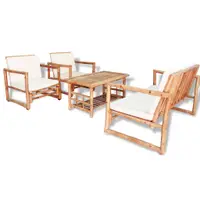 Gossi set mobilier de gradina cu perne, 4 piese, bambus