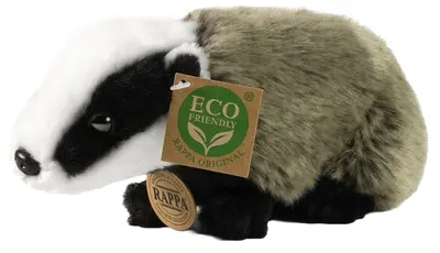 Jucărie de pluș Rappa Eco Friends - Bursuc, în picioare, 22 cm