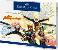 Faber-Castell Pitt Artist - Set pentru ilustrații de benzi desenate, 15 bucăți