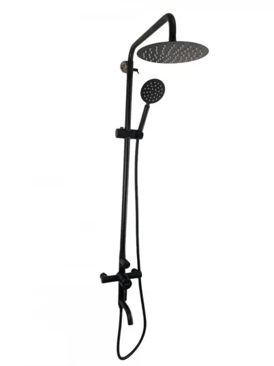 Coloana de dus Mixxus SUS-009-J NEGRU, 120 cm baterie si para, monocomanda, furtun flexibil