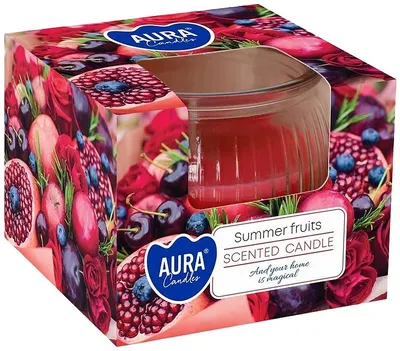 Lumânare parfumată Bispol Aura - Summer Fruits, 80 g