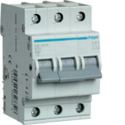 Disjunctor 3P, 20A, 6kA, B, 3M